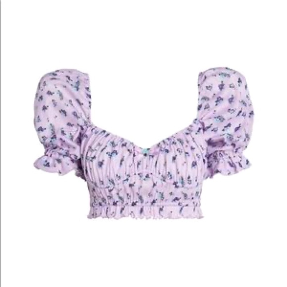 FOR LOVE & LEMONS Lola Pointelle Crop Top Sz XXS - Picture 3 of 8